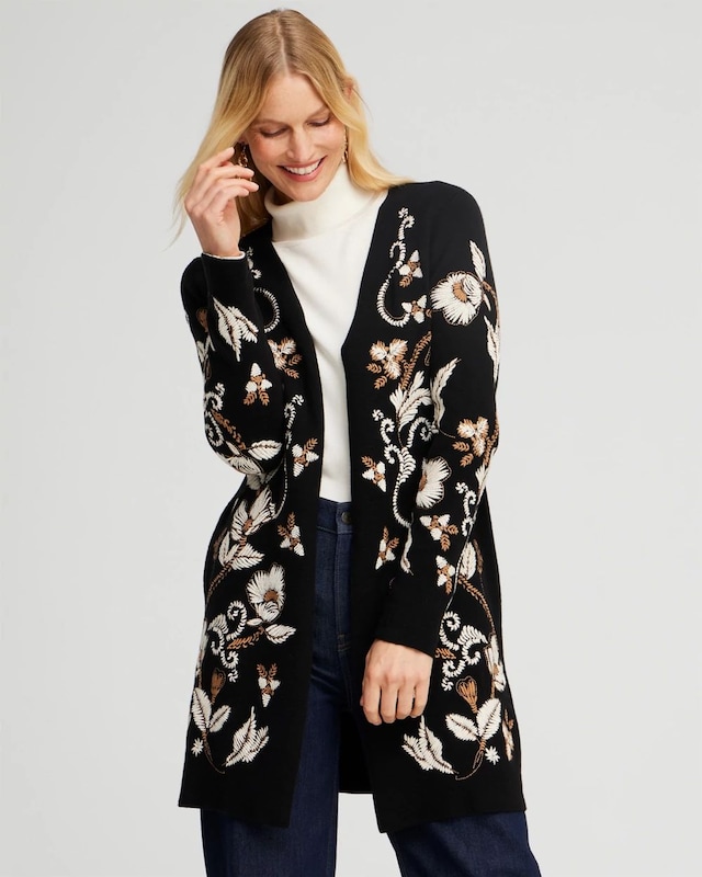 Embroidered Cardigan - image 1